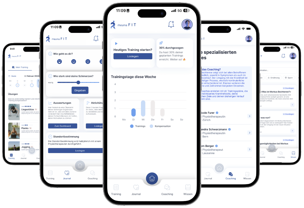 rheumaFIT App Screens